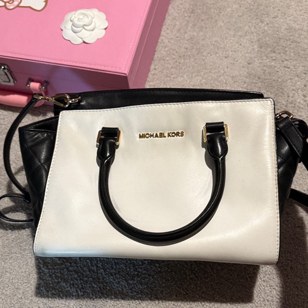 Michael Kors Black and White Satchel
